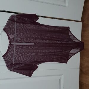 Victoria's Secret Lingerie Sheer bodysuit mesh plum purple size large